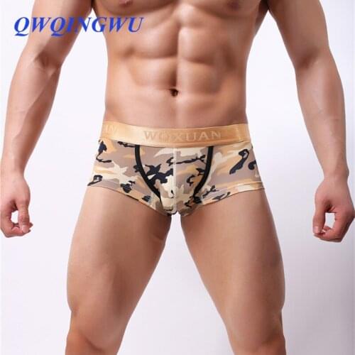 Brand Male Underwear Men Boxer Shorts Breathable Nylon U Convex Boxers Sexy Tide Camouflage Cueca Boxers Trunk Shorts