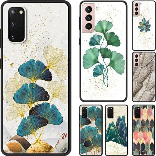 Ginkgo Leaf Art Cover Smartphone Silicone Soft Case For Samsung Galaxy S8 S9 S20 FE S21 Plus Ultra S10E Coque
