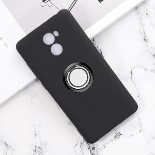 For Redmi 4 Back Ring Holder Bracket Phone Case Cover Phone TPU Soft Silicone Cases for Xiaomi Redmi 4 5.0 inch