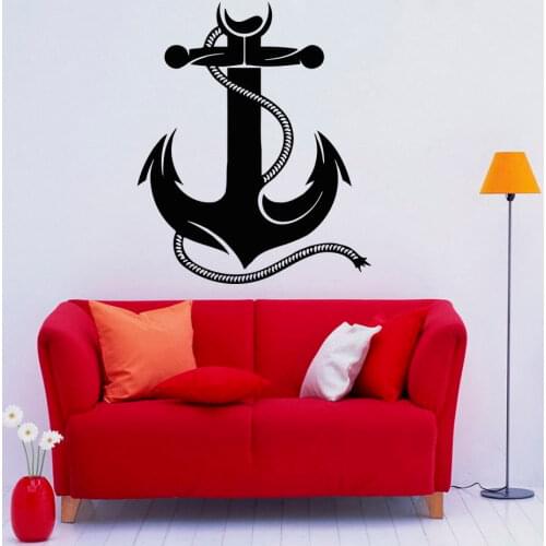 Art Design Anchor Wall Sticker Home Livingroom Special Decorative Vinyl Wall Mural Nautical Anchor Ocean Sea Wall Decals D-320