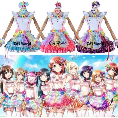Love Live! Nijigasaki Love U my friends Mifune Shioriko Uehara Ayumu Nakasu Kasumi Osaka Shizuku Dress Anime Cosplay Costumes