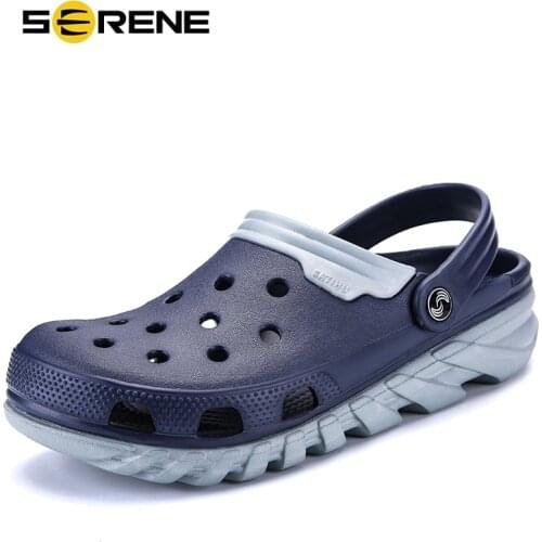 SEREN BRAND 2019 New Men Croc Shoes Plus Size Man Slippers Summer Hollow-out Water Sandals Seaside Beach Garden Surfing