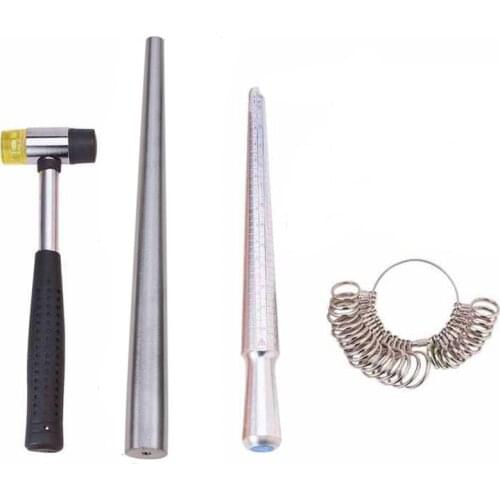 Jewelry Measuring Tool Set Aluminium Ring Size Sticks Ring Mandrel Alloy American Calibration Ring Sizers Professional Model