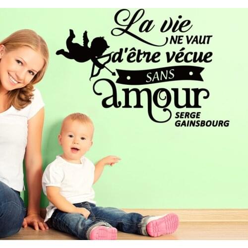 French Life Love Vinyl Carving Wall Stickers Removable Decals Art Mural Kids Room Poster Fashion Simple Home Decoration SP-167