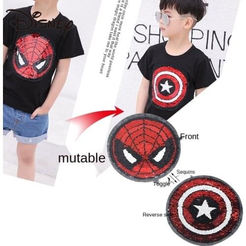 Disney sequins cloth patch Captain America Spiderman childrens decorative patch patch DIY repair subsidy
