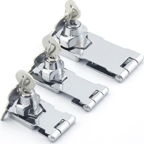 Stainless Steel Hasp Lock with Keys, Twist Knob Keyed Locking Hasp with Screws for Furniture Cabinet Drawer Cupboard Locker