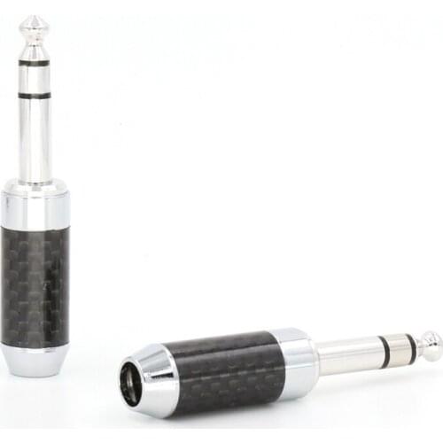 One pieces moonsaudio CF-763SM (R) style Rhodium plated pins 6.35mm stereo connector for aduio headphone cable