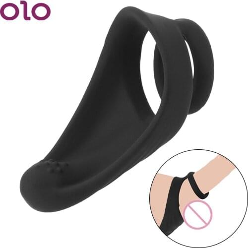 OLO Penis Rings Delay Ejaculation Sex Toys for Men Couples Male Masturbator Soft Silicone Anal Massage Cock Ring Adult Product