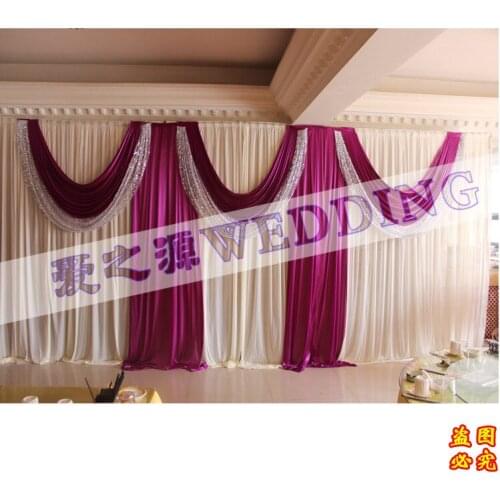 Wholesale and retail 10ftx20ft white and purple wedding stage backdrop decorations ,backdrop curtains, backdrop wedding