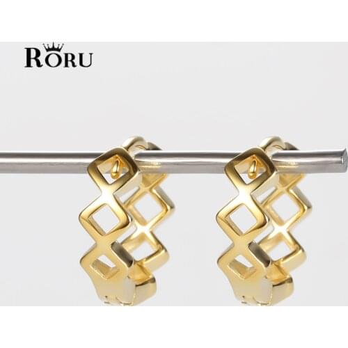 S925 Hoop Earrings Sterling Silver Hollow Design Out Hoop Earrings Gold/Silver Color for Women Female Girls Jewelry Brincos Gift