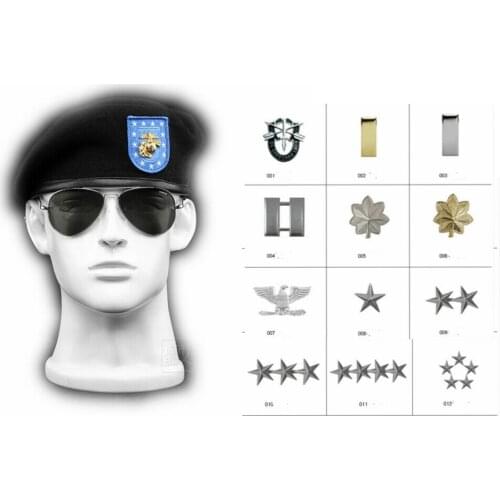 US ARMY SPECIAL FORCES OFFICER WOOL BERET CAP BLACK MILITARY HAT WITH INSIGNIA Military Store