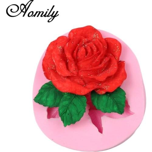 Aomily Lovely Silicone Rose Shaped Cake Fondant Chocolate Mold DIY Homemade Mousse Bread Mould Pastry Baking Decorating Tools
