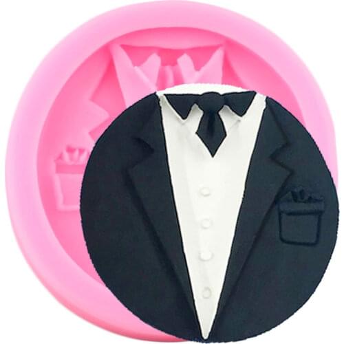 DIY Groom Dress Silicone Molds DIY Wedding Cupcake Topper Fondant Cake Decorating Tools Candy Clay Chocolate Gumpaste Moulds