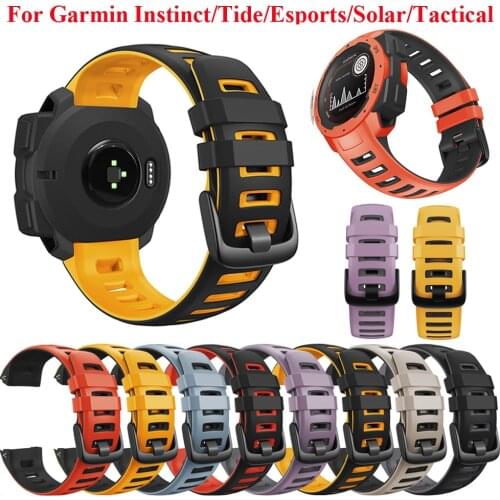 Silicone Watch Band Strap for Garmin Instinct Watch Replacement Wrist Strap for Instinct Tide/Esports/Solar/Tactical Wristband