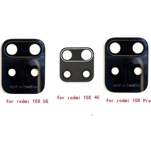 100pcs Camera Glass Lens For Xiaomi Redmi 10X 5G 4G 10X PRO Rear Bcak Camera Glass Cover With Adhesive Sticker