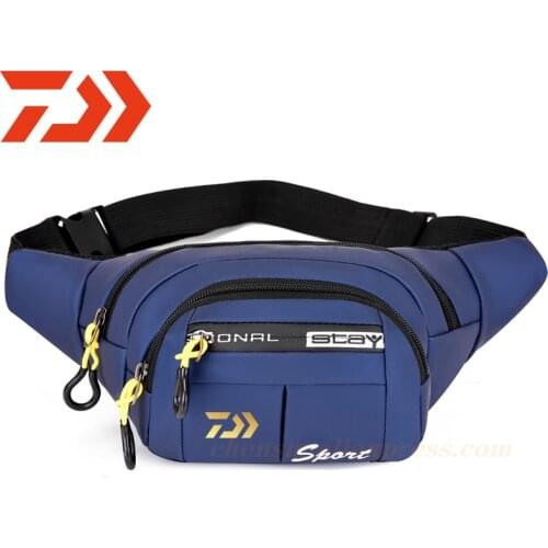DAIWA Waterproof Fishing Waist Belt Bag 2021 New Mens Outdoor Running Sports Belt Bag DAWA Cycling and Fishing Pockets