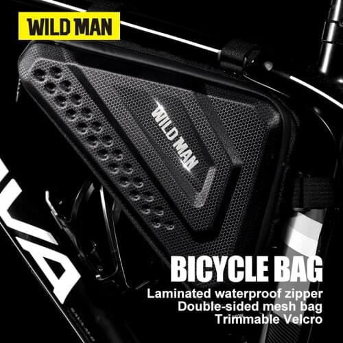 WILD MAN ES19 Bicycle Bag Triangle EVA Hard Shell Waterproof Double Zipper High Capacity Road Bike Mountain Bike Accessories