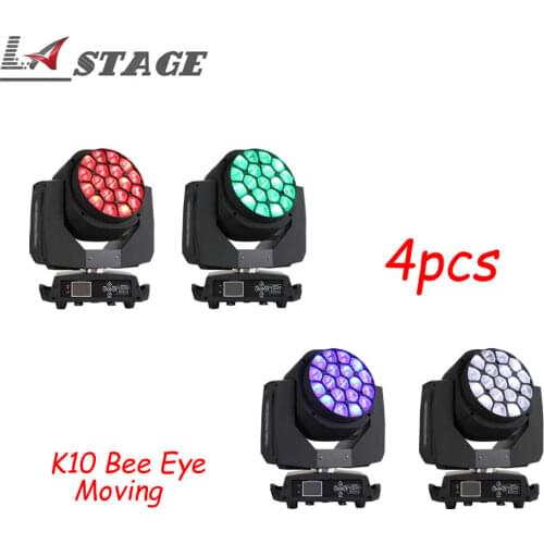 4pcs/lot 19*15W Leds Dj Event Light Big Bee Eyes K10 Moving Heads
