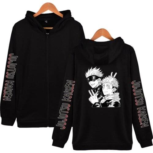 New Japanese Anime jujutsu kaisen Hoodie Unisex Oversized Zipper Hoodies Women/Men Long Sleeve Sweatshirt Brand Jacket Clothes
