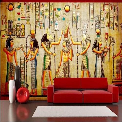 Wellyu Nostalgic ancient Egyptian celebration classical TV backdrop custom large fresco wallpaper papel de parede