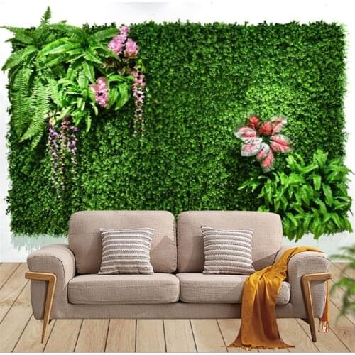 40x60cm Green Artificial Plants Wall Panel Plastic Outdoor Lawns Carpet Decor Home Wedding Backdrop Party Grass Flower Wall