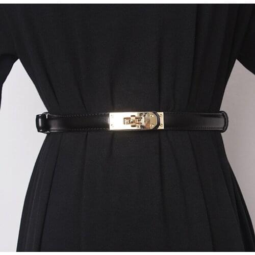 Womens runway fashion geunine leather Cummerbunds female Dress Corsets Waistband Belts decoration narrow belt TB1193