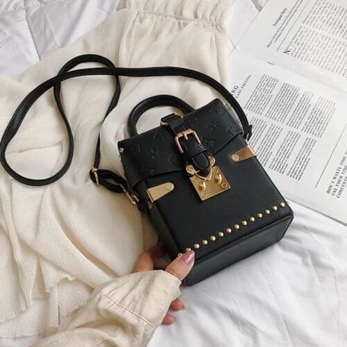 Female Rivet Crossbody Bags For Women 2020 Leather Luxury Handbag Designer Sling Sac A Main Ladies Hand Shoulder Messenger Bag