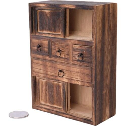 1:12 Dollhouse Miniature Furniture Wood Cupboard Cabinet Showcase Shelf