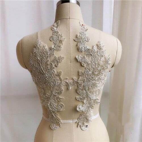 1Pcs Flower Embroidery Applique Patch For Wedding/Evening Dress Diy Clothing Sew On Lace Fabrics Decoration Accessories