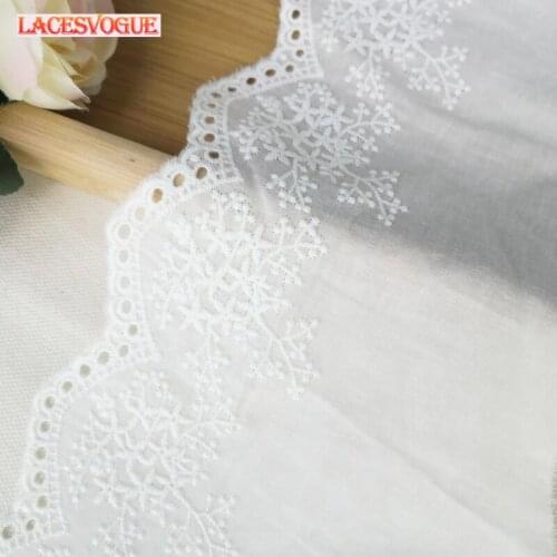 14yards 13cm Cotton embroidery lace fabric Garment needlework sewing Patchwork DIY Handmade accessories Clothes decoration 192
