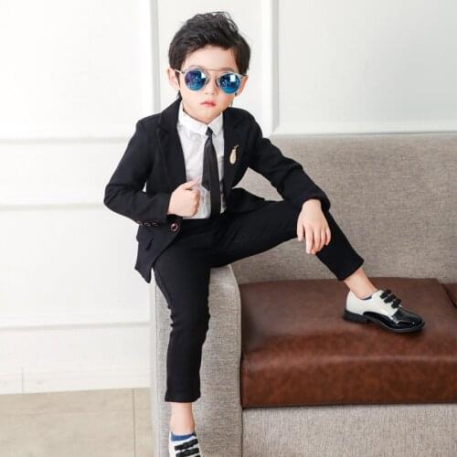 Dollplus 2019 Boys Suits for Weddings (Blazer+Pant) Kids Formal Suits Boy Blazer Suit Korean Jacket for Boy Birthday Suits 2-10Y