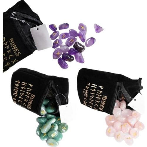 25pcs Natural Rune Stones For Divination Crystal Stones Energy Stones Runes Stones Energy Stones