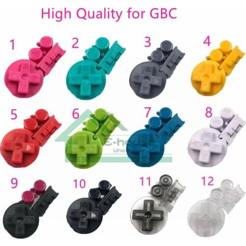 50 set High Quality ON OFF Button AB Buttons Dpad button replacement for Gameboy Color for GBC Console repair accessories
