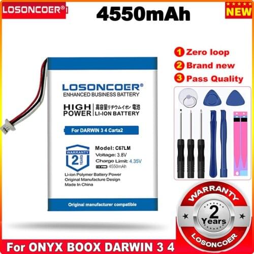 4550mAh For ONYX BOOX DARWIN 3 4 C67LM E-BOOK ONYX BOOX Carta2 C67ML C63ML T76ML T76SML C65ML C65HD T68 N96C/ML Batteries