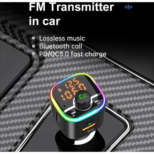ALLOYSEED BC68 Car QC3.0 PD USB Charger Bluetooth-compatible Handsfree FM Transmitter Wireless Modulator MP3 Player Accessories