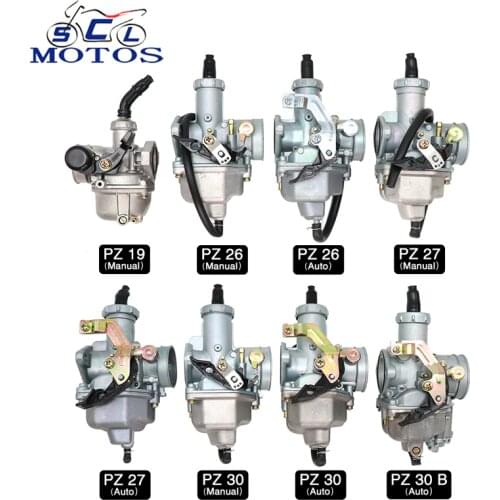 Sclmotos- For Keihin PZ19 PZ26 PZ27 PZ30 Hand Cable Chock/Automatic Carburetor Carb for 50cc- 250cc Dirt bike ATV Quad Go kart