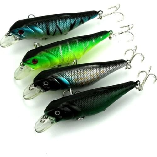 Big Sale 4pcs Minnow Fishing Lure Long Casting Swimbait Hard Plastic Artificial Tackle Diving Crankbait 3D Fish Eyes 9.5cm 12.8g