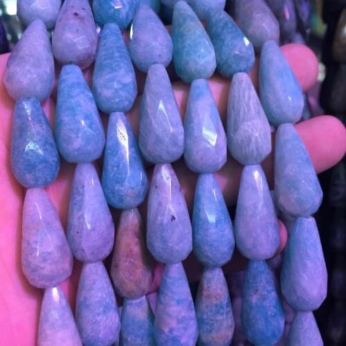 Drop shape natural amazonite stone beads natural gemstone beads DIY loose beads for jewelry making strand 15" wholesale