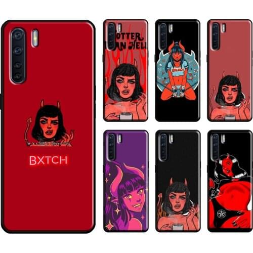 Cute Sexy Girl Devil Cover For OPPO A91 A72 A52 A15 A83 Reno 4 Pro 2 Z A3S A5S A1K F7 A9 A5 A31 A53 2020 Case