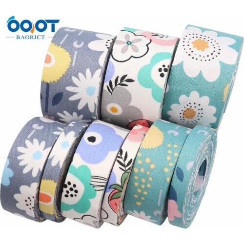 Double-Sided Flowers Cloth Ribbons 5Yards M-21623-896 10/25/38MM DIY Crafts Hairclip Apparel Accessories and Sewing Decorations