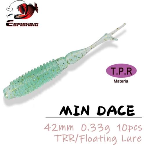 ESFISHING 2020 New Floating TPR Min Dace 10pcs 42mm Fishing Lure Pesca Environment Friendly High Quality Soft Lure