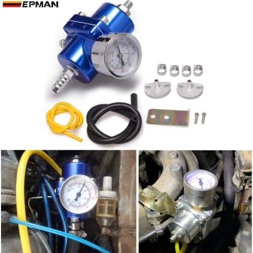 Jdm Universal 0-140 PSI Adjustable Fuel Pressure Regulator FPR /Gauge For BMW E39 5 series Facelift 2000-2003 EP-FPR003
