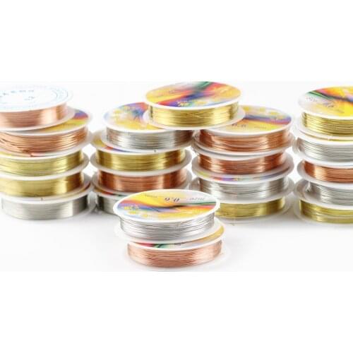 JHNBY Copper Wire 0.2/0.3/0.4/0.5/0.6/0.8/1.0mm Silver Gold Copper Red Beading Metal Cord Bracelet Jewelry DIY Making Findings