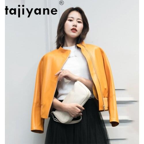 Womens Made Jacket of Genuine Leather Spring Autumn Real Sheepskin Jakcets Woman Short Coats Mujer Chaqueta TN2021