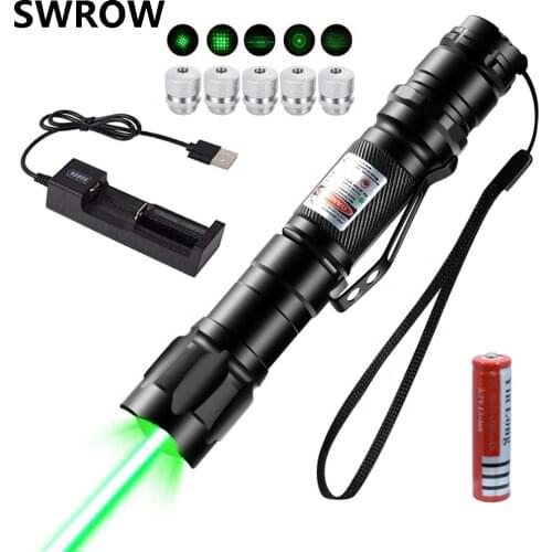 USB charger green laser pointer laser flashlight 5000m 532 nm powerful laser 009 pointer, with 18650 battery and USB charger