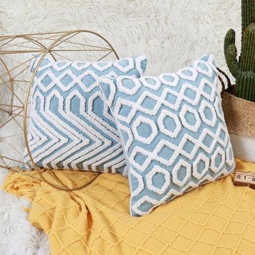 Morocco Tufted Throw Pillow Cover Boho Decorative Pillowcase Soft Square Rectangle Cushion Case for Couch Sofa Bedroom
