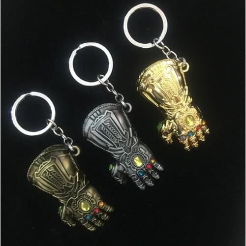 Marvel The avengers 3 Infinity War Thanos glove Ironman Spiderman Thor keychain ring toy set helmet party decoration