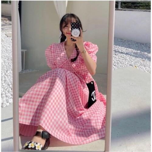 Ghost Horse Girl Plaid Doll Collar Sweet Dress