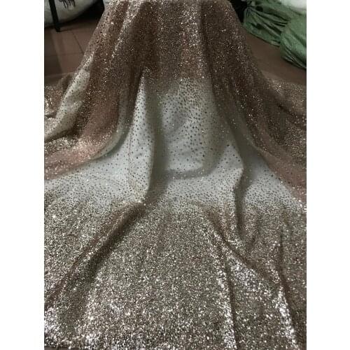 Fashion glued glitter sequin embroidery tulle mesh lace ZH-51533 for stage show/evening dress/party