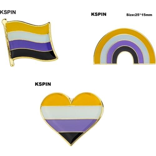 Nonbinary Pride LGBT Pride Badge Lapel Pin Brooch